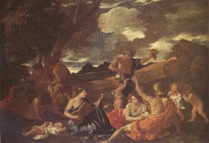 Nicolas Poussin The Andrians Known as the Great Bacchanal with Woman Playing a Lute (mk05) France oil painting art